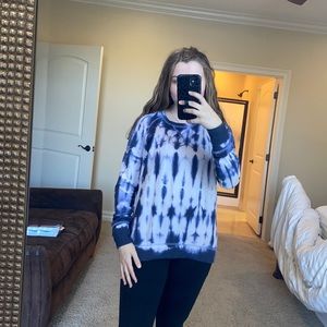 Blue and white tie dye long sleeve sweatshirt size small